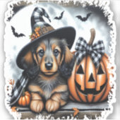 Sticker Halloween Dachshund Chien (Devant)