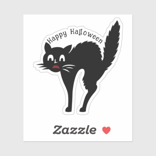 Sticker Halloween de chat effrayant (Feuille)
