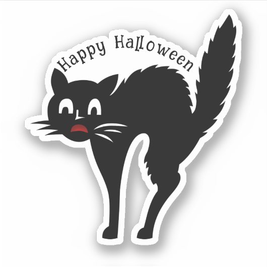 Sticker Halloween de chat effrayant (Devant)