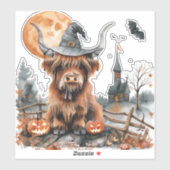 Sticker Halloween de la vache Highland (Feuille)