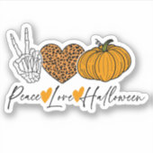 Sticker Halloween de l'amour de la paix (Devant)