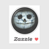 Sticker Halloween déplaisant blanc Jack-o-lanterne (Feuille)