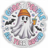 Sticker Halloween drôle transgenre - Je Ghost People (Devant)