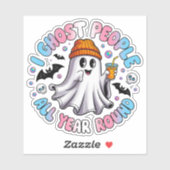 Sticker Halloween drôle transgenre - Je Ghost People (Feuille)