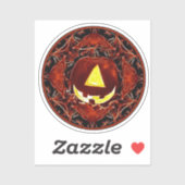 Sticker Halloween d'une étoile Jack-o-lanterne (Feuille)