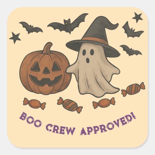 Sticker Halloween éffrayant - Boos, chauves-souris (Devant)