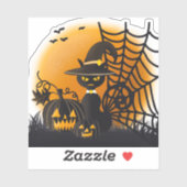 Sticker Halloween éffrayant et araignée (Feuille)