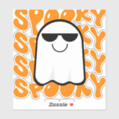 Sticker Halloween Éffrayant orange noir (Feuille)