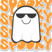 Sticker Halloween Éffrayant orange noir (Devant)