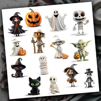 Sticker Halloween Éffrayant super mignon