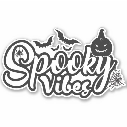 Sticker Halloween éffrayant Vibes (Devant)
