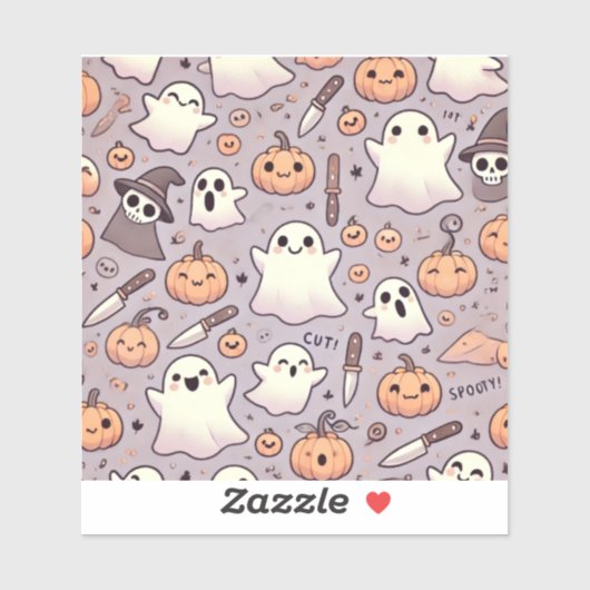 Sticker Halloween en vinyle coupé sur mesure 4" x  (Feuille)