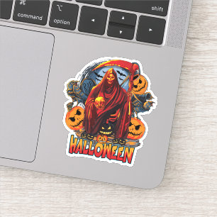 Sticker Halloween Evil skeleton