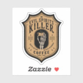 Sticker Halloween Evil Spirits Killer Pot café (Feuille)