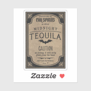 Sticker Halloween Evil Spiritueux Minuit Tequila Potion