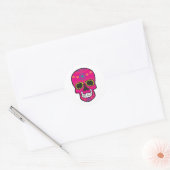 Sticker Halloween Floral Sugar Skull Classic rond (Enveloppe)