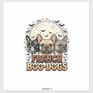 Sticker Halloween Frenchie Boo Dogs Drôle Vintage_1