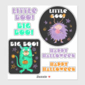 Sticker Halloween fun joli joli caractère de garçon (Feuille)