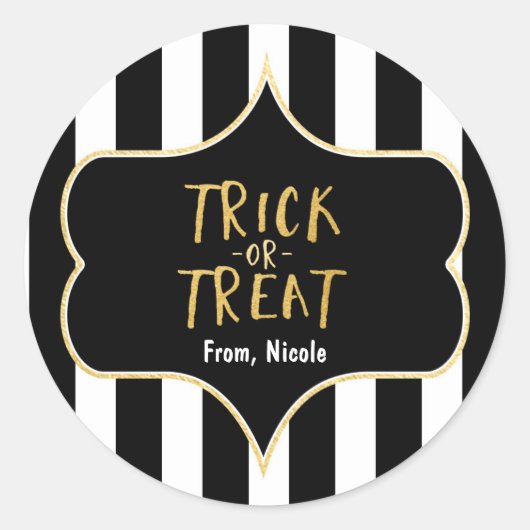 Sticker Halloween Gold TRICK OU TREAT Stried (Devant)