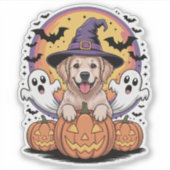 Sticker Halloween Golden Retriever (Devant)