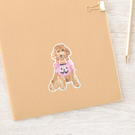 Sticker Halloween Goldendoodle Citrouille Trick ou le trai (Carnet)