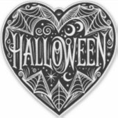 Sticker Halloween Heart, Black Heart Shape, Holiday (Devant)