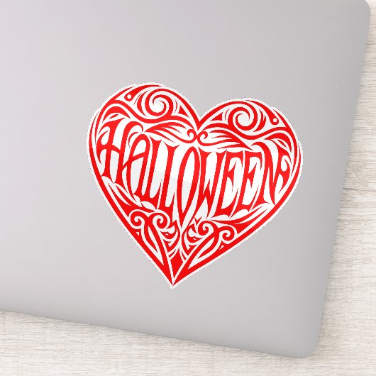 Sticker Halloween Heart, Red Heart, Holiday (Détail)