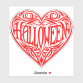 Sticker Halloween Heart, Red Heart, Holiday (Feuille)