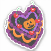 Sticker Halloween Jack-o'-lantern couleur pâtisserie de co (Recto)