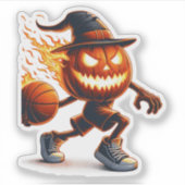 Sticker Halloween Jack-o'-Lantern Slam Dunk : Panier Éffra (Devant)