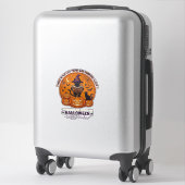 Sticker Halloween Joyeux Professeur Chat Noir Sorcière Cha (Sur valise)