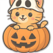 Sticker Halloween Kitty à l'intérieur d'un T-shirt classiq (Devant)