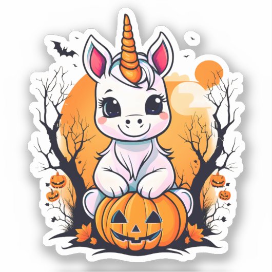 Sticker Halloween licorne (Recto)