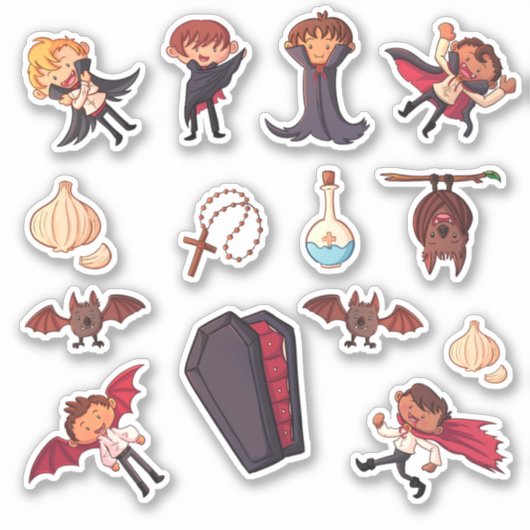 Sticker Halloween Little Boy Vampires (Devant)