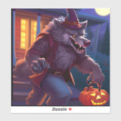 Sticker Halloween/loup-garou/automne/automne (Feuille)