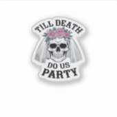 Sticker Halloween Mariage Éffrayant - Jusqu'à la mort Do U (Devant)