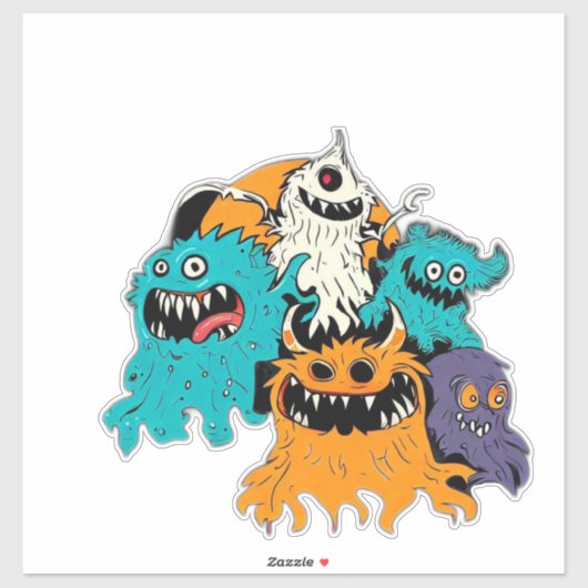 Sticker Halloween/Monstre/Octobre/Automne (Feuille)