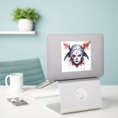 Sticker Halloween mystique Vampire femme Aquarelle (Ordinateur portable sur le bureau)