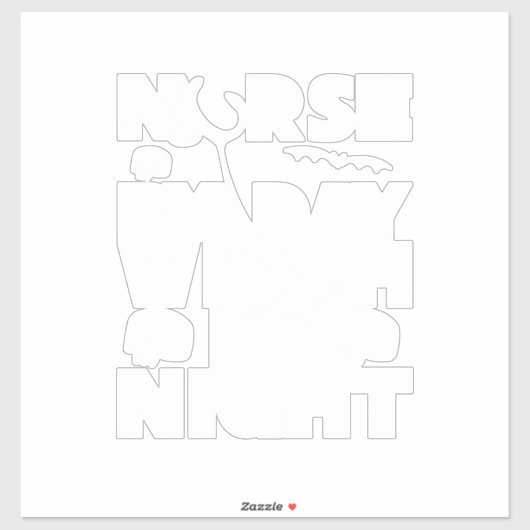 Sticker Halloween Nurse By Day Witch By Nights (Feuille)