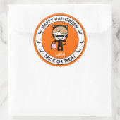 Sticker Halloween Orange Treat Bag Étiquette (Sac)