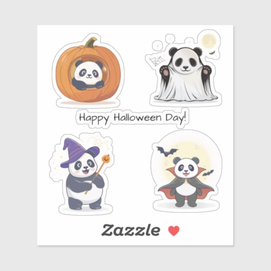 Sticker Halloween Panda Collection (Feuille)