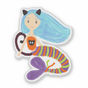 Sticker Halloween Pastel Mermaid Chat