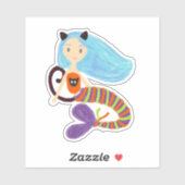 Sticker Halloween Pastel Mermaid Chat (Feuille)