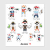 Sticker Halloween pirate de squelette (Feuille)