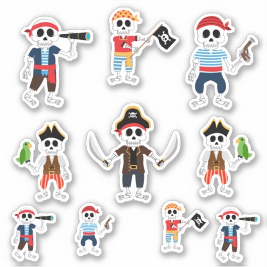 Sticker Halloween pirate de squelette (Devant)