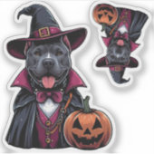 Sticker Halloween Pitbull costumé (Devant)