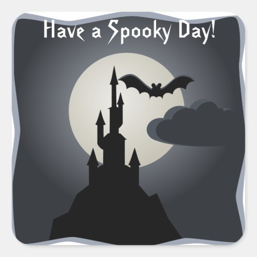 Sticker Halloween Pleine lune, chauve-souris et ch (Devant)