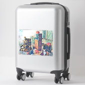 Sticker Halloween Porch Kitties (Sur valise)