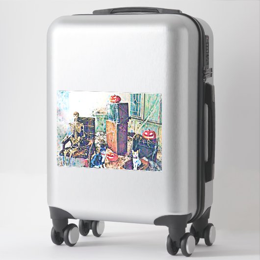 Sticker Halloween Porch Kitties (Sur valise)