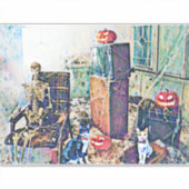 Sticker Halloween Porch Kitties (Devant)
